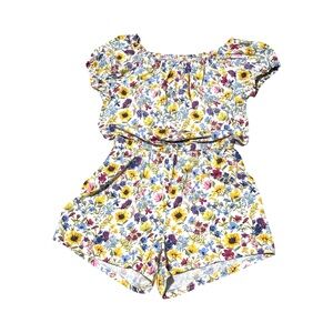Old Navy Yellow and Blue Floral Jumpsuit